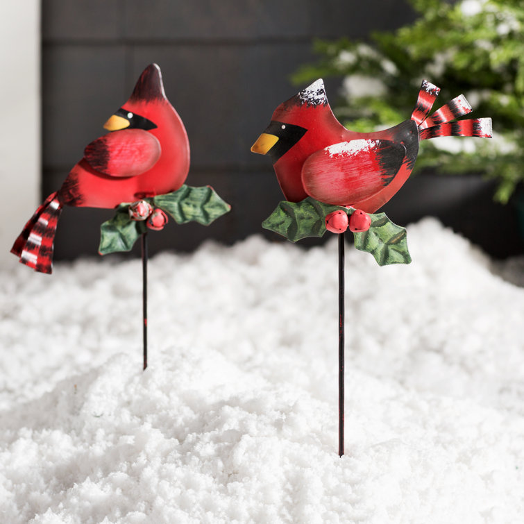 The Holiday Aisle® Metal Cardinal Garden Stake Set & Reviews Wayfair